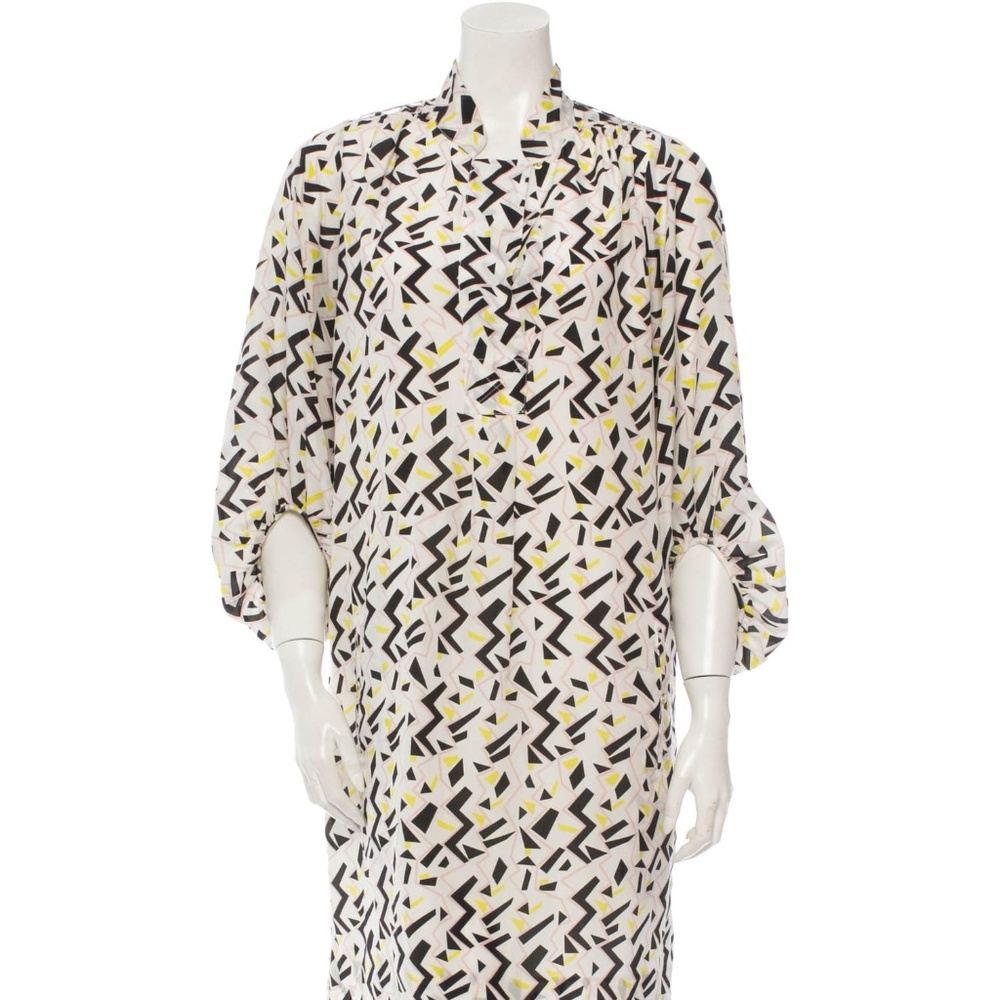 Silk DVF dress in graphic design